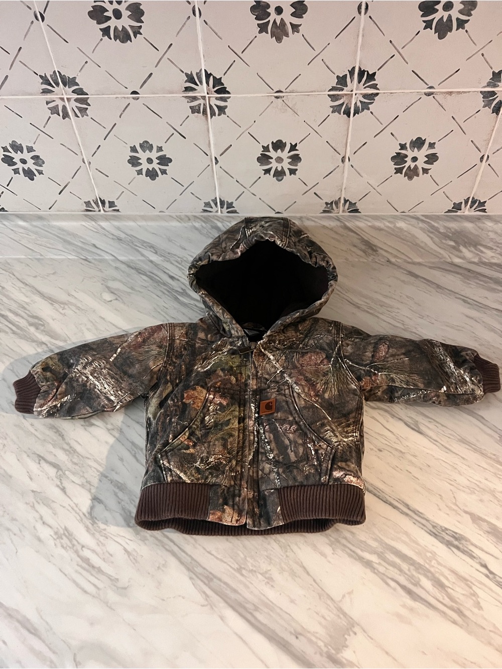 Carhartt Baby Jacket in Brown & Camouflage 6 month